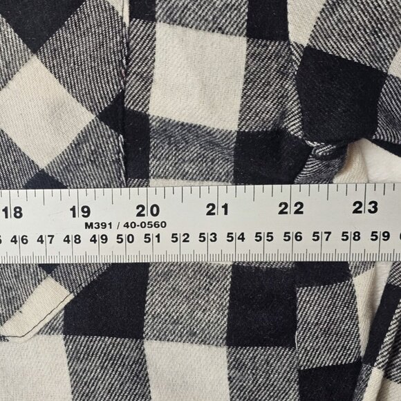 Hyfve Black & White Buffalo Plaid Button-Up Shirt S Oversized Long Sleeves - Picture 7 of 7